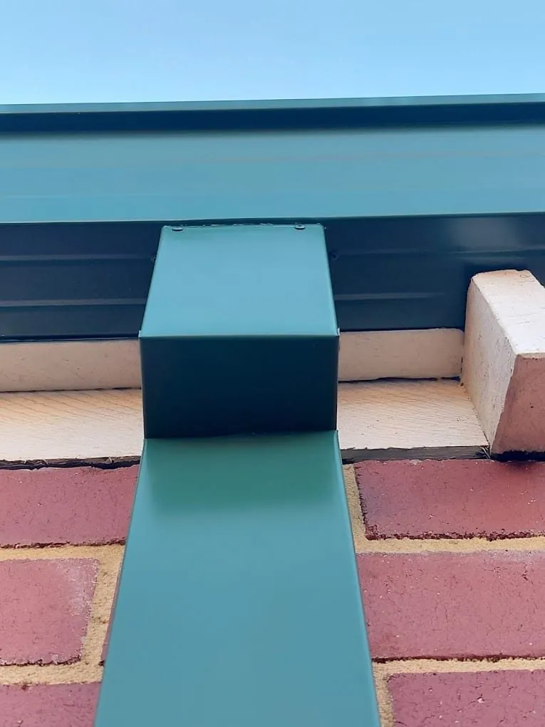 Newly installed Colorbond gutter along the edge of a Perth roof